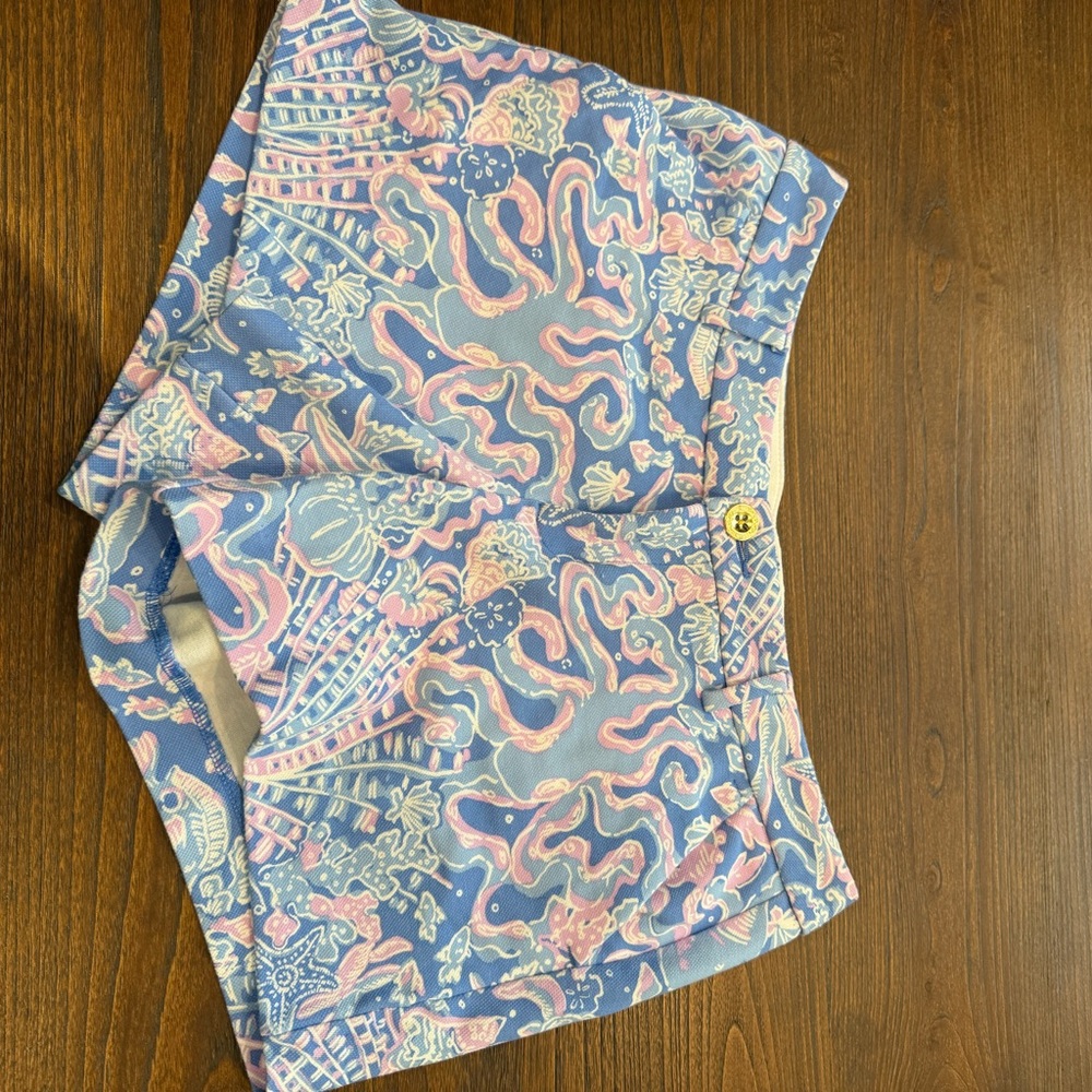 Lilly Pulitzer High Waist Blue and Pink Shorts